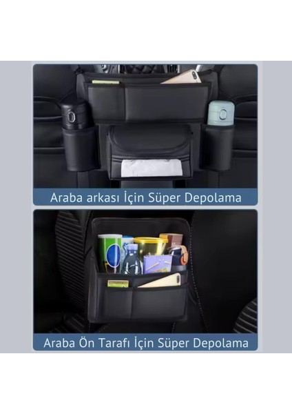 Araç Koltuk Arası Organizer Çanta Araç Saklama Kutusu Bardak Tutucu Araç Içi Düzenleyici Çanta