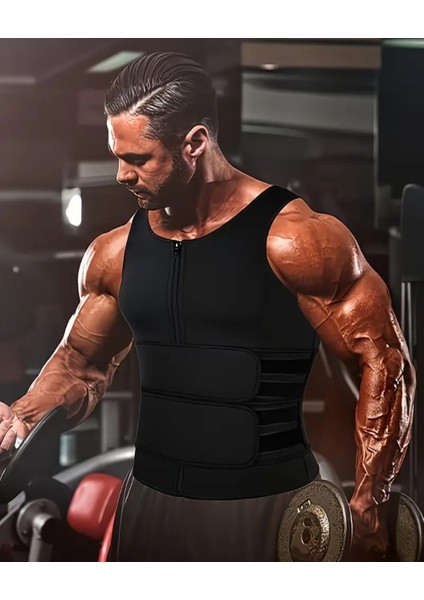 New Style Erkek 3 Kat Fazla Terleme Vücut Şekillendirici Bel Destekli Sauna Korse Termoform Fitness Yeleği