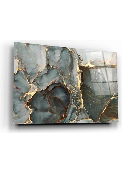 Teknoo- Mavi Ile Altın Sim Sanatsal Cam Tablo modelleri