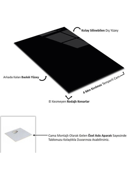 Teknoo- Mavi Ile Altın Sim Sanatsal Cam Tablo indirimleri