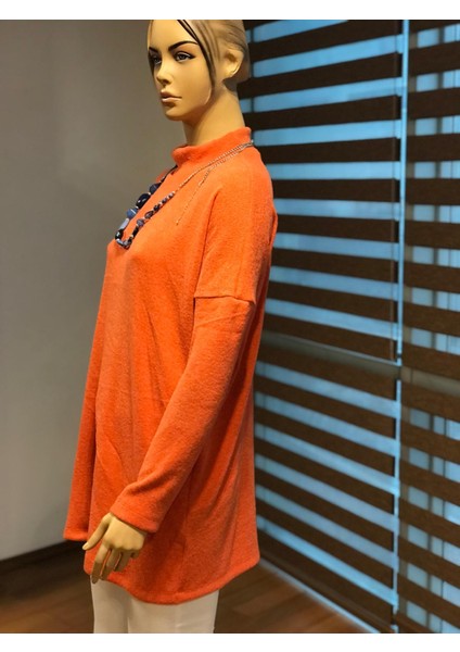 Balıkçı Yaka Uzun Sweatshirt