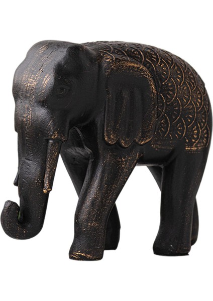 Reçine Fil Heykeli Hayvan Heykeli Hediyelik Eşya Hediye Feng Siyah (Yurt Dışından) fırsatları