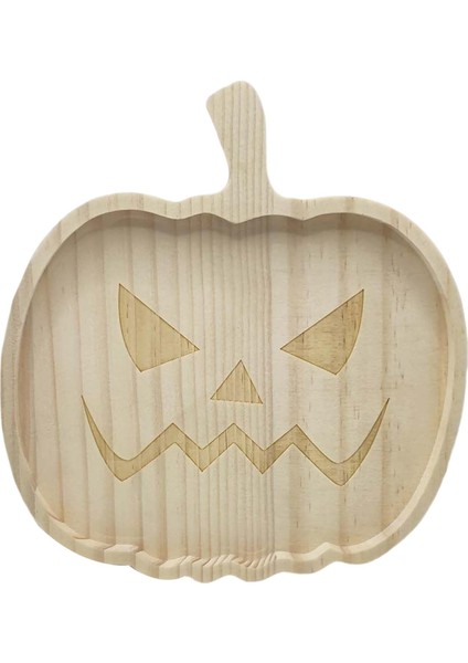 Cadılar Bayramı Tabağı Ahşap Ev Dekorasyonu Tepsiler Yemek Tabağı Kabak (Yurt Dışından)