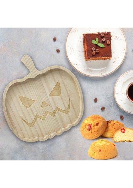 Cadılar Bayramı Tabağı Ahşap Ev Dekorasyonu Tepsiler Yemek Tabağı Kabak (Yurt Dışından) fiyatları