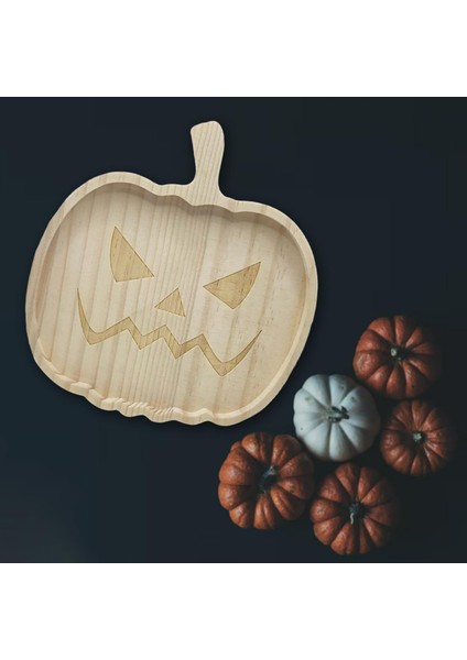 Cadılar Bayramı Tabağı Ahşap Ev Dekorasyonu Tepsiler Yemek Tabağı Kabak (Yurt Dışından) modelleri