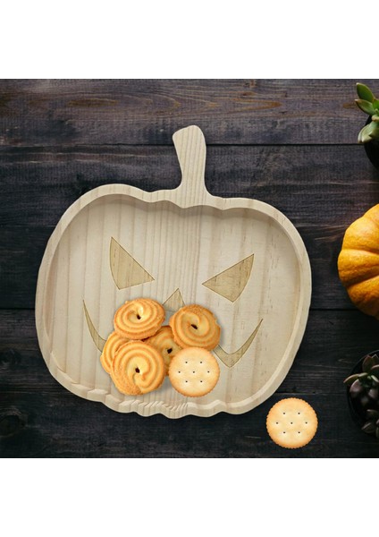 Cadılar Bayramı Tabağı Ahşap Ev Dekorasyonu Tepsiler Yemek Tabağı Kabak (Yurt Dışından) fırsatları