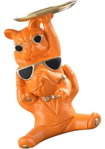 Soyut Figürinleri Yavrusu Heykelleri Depolama Tepsisi Sundurma Dekorasyonu Turuncu (Yurt Dışından)