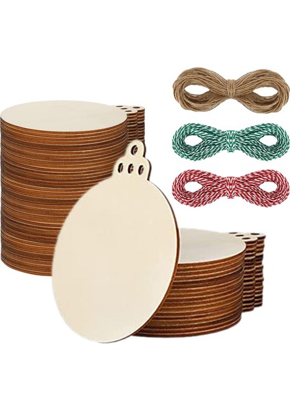 100 Adet Yuvarlak Ahşap Tag Dıy Etiket Noel Ağacı Aksesuarı Için Bitmemiş (Yurt Dışından)