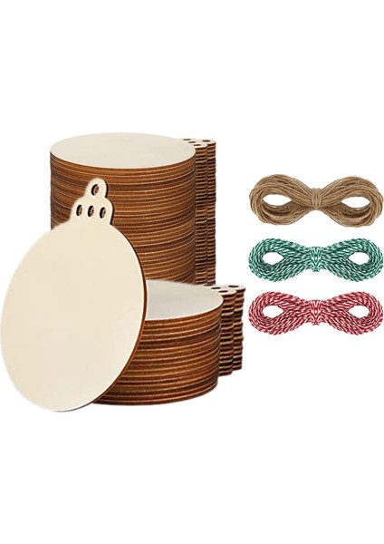 100 Adet Yuvarlak Ahşap Tag Dıy Etiket Noel Ağacı Aksesuarı Için Bitmemiş (Yurt Dışından) fırsatları