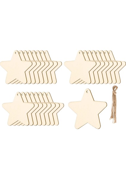 Dıy Boyama Ağacı Için Predillenmiş Sicim ile 25 Adet Bitmemiş Ahşap Dilimler (Yurt Dışından) fiyatları