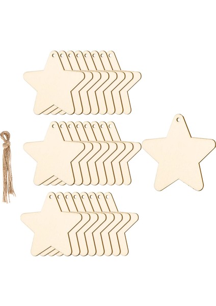 Dıy Boyama Ağacı Için Predillenmiş Sicim ile 25 Adet Bitmemiş Ahşap Dilimler (Yurt Dışından) fırsatları