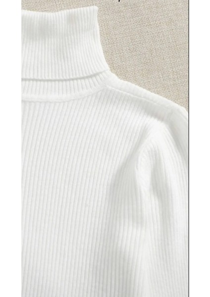 Kadın Beyaz Kaşkorse Fitlli Balıkçı Yaka Boğazlı Kazak fiyatları