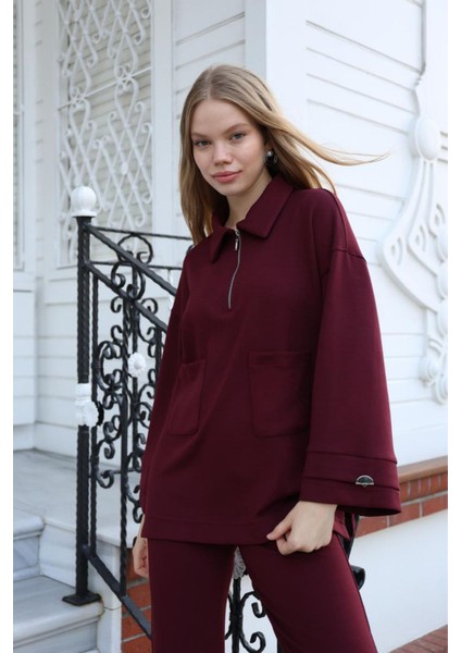 Kadın Alt Üst Takım Oyso Scuba Kumaş Beli Lastikli Yüksek Bel Pantolon Premium Kalite Ikili Takım fiyatları