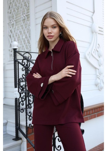 Kadın Alt Üst Takım Oyso Scuba Kumaş Beli Lastikli Yüksek Bel Pantolon Premium Kalite Ikili Takım modelleri