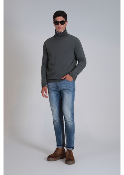 Axel Smart Jean Erkek Pantolon Slim Fit Mavi