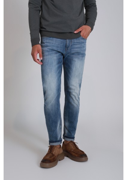 Axel Smart Jean Erkek Pantolon Slim Fit Mavi