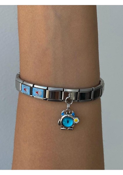 Çelik Italyan Bileklik ve Charm Gümüş Renkli 18 cm Ayarlanabilir,bileklik Kadın Unısex modelleri