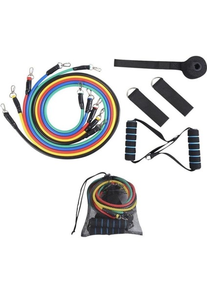 Çok Renkli 11 Parça Direnç Lastiği Spor Aleti, Orta Sertlik, Kapı Arkası Egzersiz fiyatları