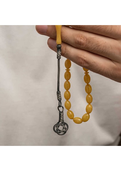 Gümüş Kazaz Püsküllü Sıkma Kehribar Tesbih modelleri