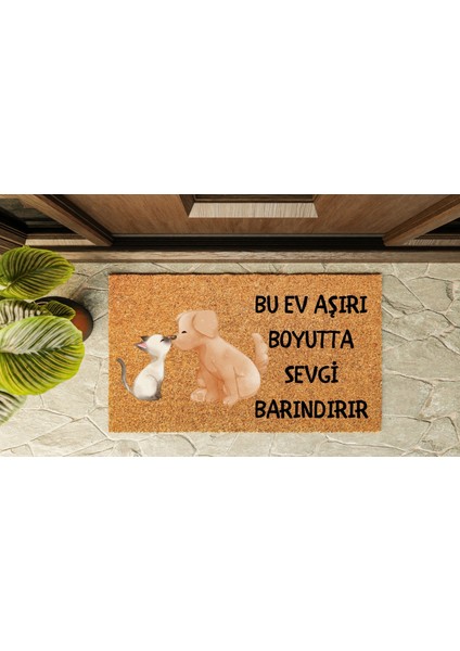 Kapı Önü Paspası Özel Tasarım Koko Model Sevgi Barındırır PK-1583