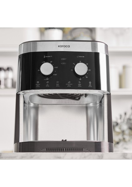 Xxl 9 Litre Geniş Hacimli 8 Kişilik Premium Airfryer | Zamanlayıcı | Kolay Temizleme | Inox Gövde | Onerous Hassas Tartı Hediye