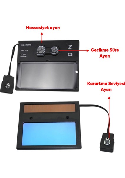 Güneş Enerjili Pilli Otomatik Kararan Baş Maskesi Adf Kartuşlu Ayarlanabilir Hassasiyet ve Başlık