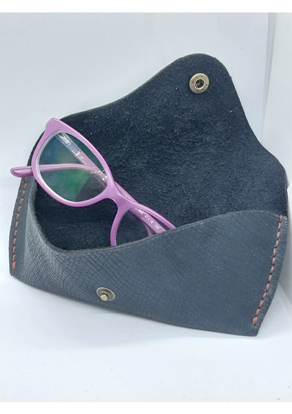 Siyah El Yapımı Handmade Unisex Gözlük Kabı
