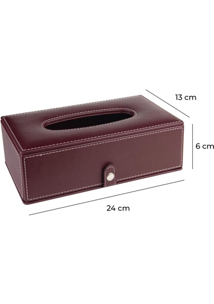 Suni Deri Peçetelik Mendil Kutusu 13*24*6 Cm.