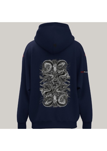 Kapşonlu Dark Tasarım Baskılı Victory Desenli Hoodie