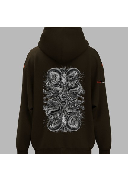 Kapşonlu Dark Tasarım Baskılı Victory Desenli Hoodie