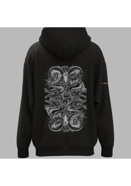 Kapşonlu Dark Tasarım Baskılı Victory Desenli Hoodie