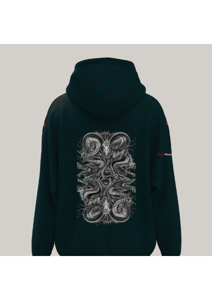 Kapşonlu Dark Tasarım Baskılı Victory Desenli Hoodie