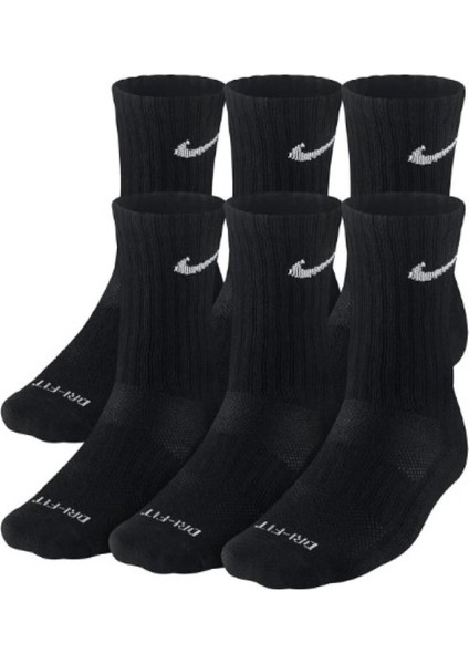 Dri-Fit Cushioned Crew Orta Boy Erkek Çorap Siyah/beyaz SX4446