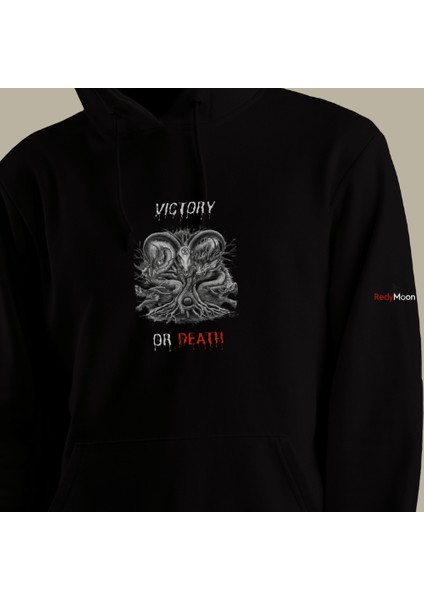 Kapşonlu Dark Tasarım Baskılı Victory Desenli Hoodie modelleri