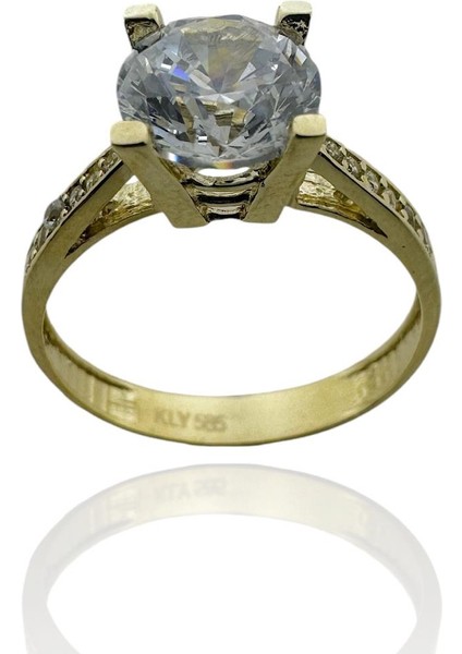 1.50 Carat Zirkon Tektaş 14 Ayar Altın Yüzük fiyatları