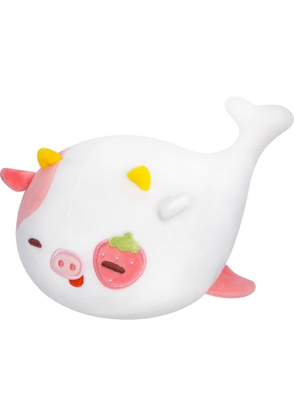 Sevimli Balina Peluş Yastık Kawaii Çilek Inek Doldurulmuş Oyuncak Yumuşak Peluş Atmak Yastık Çocuklar ve Kızlar Için Yumuşak Doğum Günü Peluş Hediye (20.32CM) (Yurt Dışından)