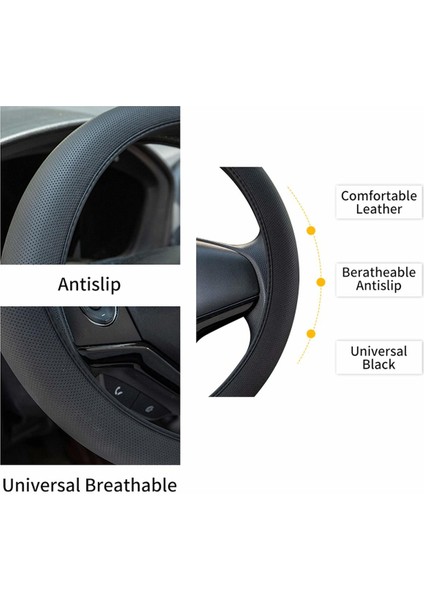 Fiat Siena Direksiyon Uyumlu Koruyucu Siyah Deri Geçme Kılıf