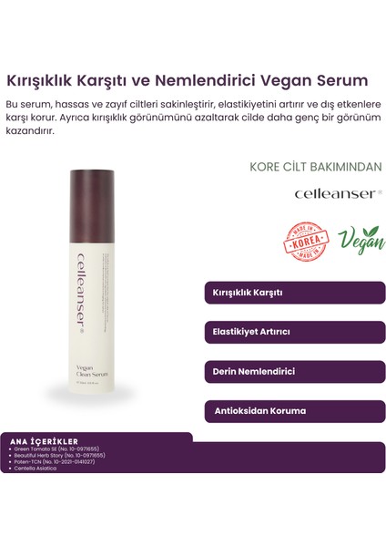 Yaşlanma Karşıtı, Nemlendirici ve Besleyici Vegan Serum