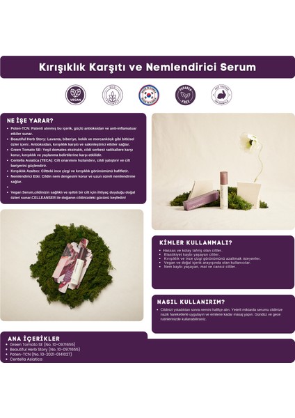 Yaşlanma Karşıtı, Nemlendirici ve Besleyici Vegan Serum