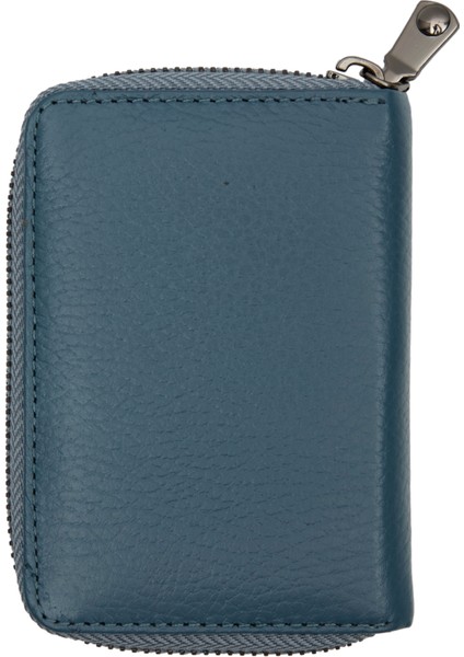 Deri Fermuarlı Mavi Unisex Cüzdan Kartlık indirimleri