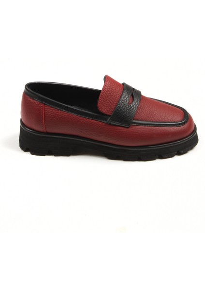 Kadın Bordo Hakiki Deri Loafer Ayakkabı fiyatları