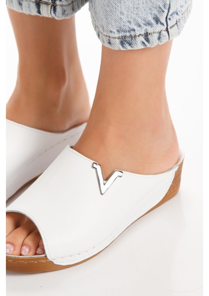 Iç Dış Deri Dolgu Taban Ortopedik Kadın Terlik modelleri