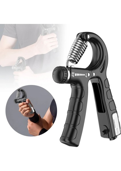 Tekno Trust Konforlu 5-60 kg Ayarlanabilir Sayaçlı El ve Bilek Güçlendirici Fitness Egzersiz Yay