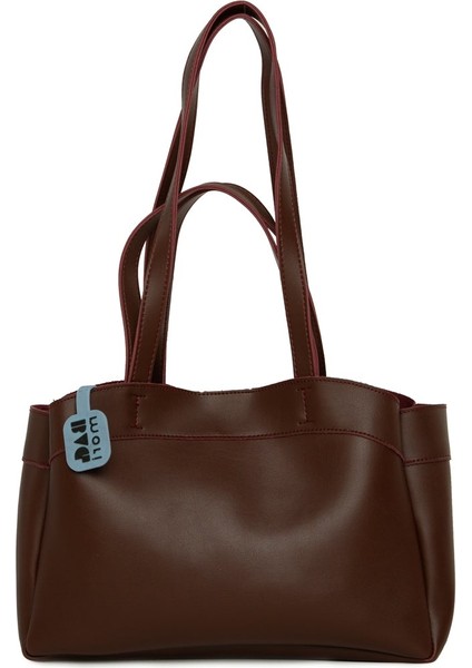 Bordo Yavrulu Çift Askılı Çanta modelleri