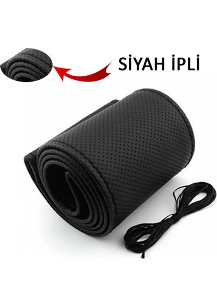 Peugeot 207 Outdoor 2006 Direksiyon Uyumlu Koruyucu Dikme Kılıf Terletmez Suni Deri Siyah modelleri