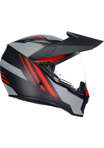 Ax-9 Multı Kapalı Kask Karbon-kırmızı
