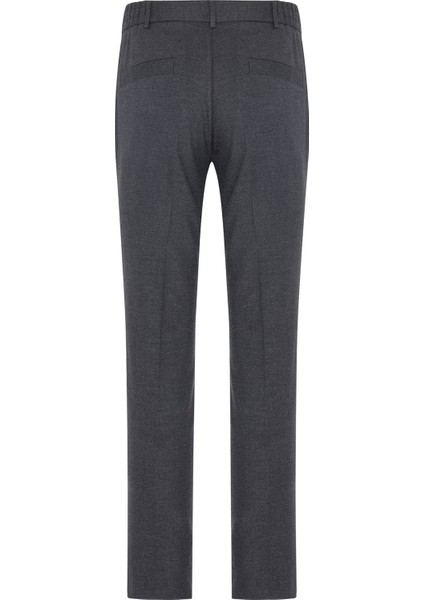 Gri Flanel Lastikli Bağcıklı Pantolon 857-1 40