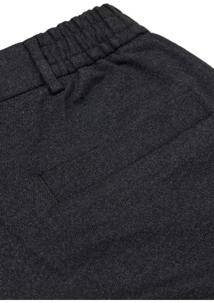 Gri Flanel Lastikli Bağcıklı Pantolon 857-1 40