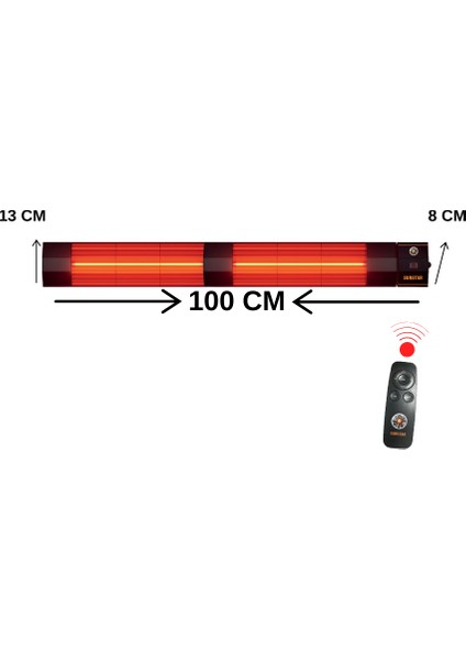 Dış Mekan Halojen Soba Infrared Isıtıcı 4000W Kumandalı