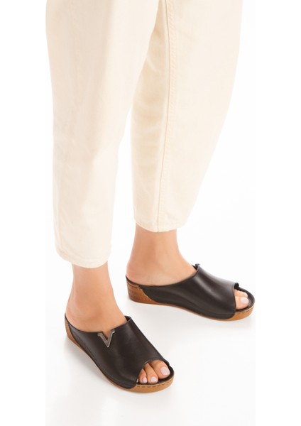 Iç Dış Deri Dolgu Taban Ortopedik Kadın Terlik fiyatları